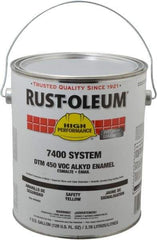 Rust-Oleum - 1 Gal Safety Yellow Gloss Finish Industrial Enamel Paint - Interior/Exterior, Direct to Metal, <450 gL VOC Compliance - Exact Industrial Supply