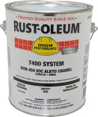 Rust-Oleum - 1 Gal Safety Red Gloss Finish Industrial Enamel Paint - Interior/Exterior, Direct to Metal, <450 gL VOC Compliance - Exact Industrial Supply