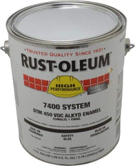 Rust-Oleum - 1 Gal Safety Blue Gloss Finish Industrial Enamel Paint - Interior/Exterior, Direct to Metal, <450 gL VOC Compliance - Exact Industrial Supply