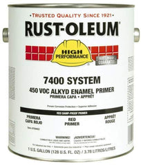 Rust-Oleum - 1 Gal Red Damp-Proof Primer - 230 to 435 Sq Ft/Gal, <450 gL Content, Direct to Metal, Quick Drying - Exact Industrial Supply