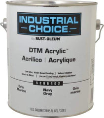 Rust-Oleum - 1 Gal Navy Gray Semi Gloss Finish Alkyd Enamel Paint - Interior/Exterior, Direct to Metal, <250 gL VOC Compliance - Exact Industrial Supply