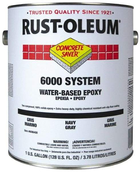 Rust-Oleum - 1 Gal High Gloss Navy Gray Water-Based Epoxy - 200 to 350 Sq Ft/Gal Coverage, <250 g/L VOC Content - Exact Industrial Supply