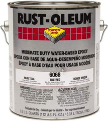 Rust-Oleum - 1 Gal High Gloss Tile Red Water-Based Epoxy - 200 to 350 Sq Ft/Gal Coverage, <250 g/L VOC Content - Exact Industrial Supply