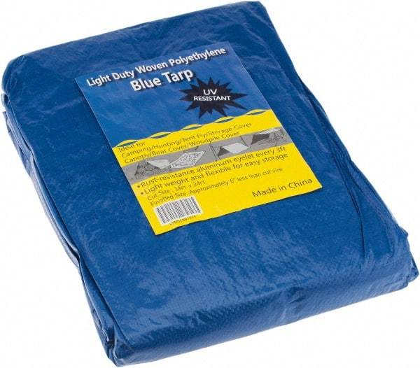 Value Collection - 24' Long x 18' Wide Polyethylene Tarp & Dust Cover - Blue - Exact Industrial Supply