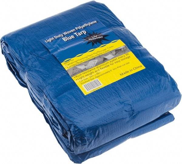 Value Collection - 40' Long x 30' Wide Polyethylene Tarp & Dust Cover - Blue - Exact Industrial Supply