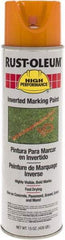 Rust-Oleum - 15 fl oz Orange Marking Paint - 300' to 350' Coverage at 1-1/2" Wide, Solvent-Based Formula - Exact Industrial Supply