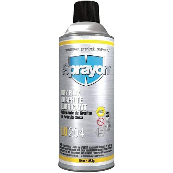 Sprayon - 10 oz Aerosol Dry Graphite Penetrant/Lubricant - Black, -40°F to 850°F, Food Grade - Exact Industrial Supply