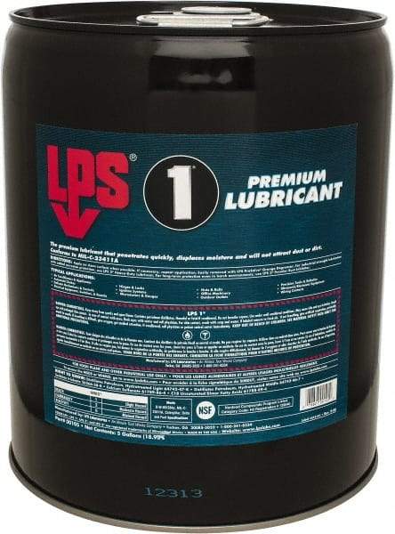 LPS - 5 Gal Pail Dry Film Penetrant/Lubricant - Clear Yellow, Food Grade - Exact Industrial Supply