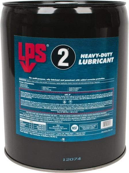 LPS - 5 Gal Pail Nondrying Film Lubricant - Clear Amber, Food Grade - Exact Industrial Supply