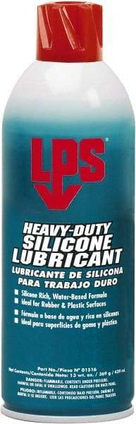 LPS - 16 oz Aerosol Dry Film/Silicone Penetrant/Lubricant - White, -40°F to 392°F, Food Grade - Exact Industrial Supply