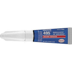 Loctite - 0.11 oz Tube Clear Instant Adhesive - Series 495, 20 sec Fixture Time, 24 hr Full Cure Time, Bonds to Metal, Plastic & Rubber - Exact Industrial Supply