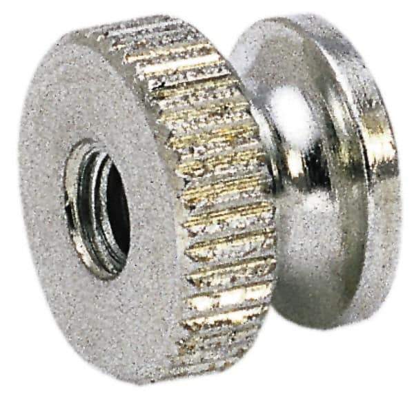 Electro Hardware - #2-56 UNC Thread, Uncoated, Grade 302, 303 Stainless Steel Round Knurled Thumb Nut - 1/4" Overall Height, 1/4" Head Diam - Exact Industrial Supply