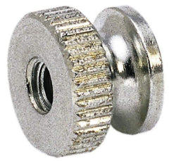 Electro Hardware - #2-56 UNC Thread, Uncoated, Grade 302, 303 Stainless Steel Round Knurled Thumb Nut - 1/4" Overall Height, 1/4" Head Diam - Exact Industrial Supply