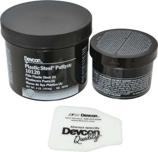 Devcon - 4 Lb Pail Two Part Epoxy - 45 min Working Time, Series Plastic Steel - Exact Industrial Supply