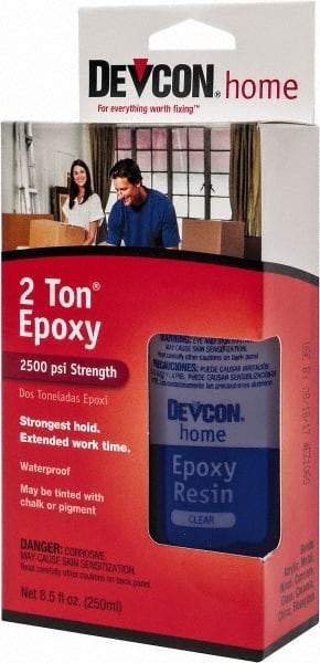 Devcon - 4.5 oz Bottle Two Part Epoxy - 30 min Working Time, Series 2 Ton - Exact Industrial Supply