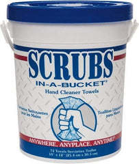 Scrubs - Pre-Moistened Hand Cleaning Wipes - Center Pull, 12-1/2" x 10-1/2" Sheet Size, Blue - Exact Industrial Supply