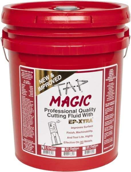 Tap Magic - Tap Magic EP-Xtra, 5 Gal Pail Cutting & Tapping Fluid - Semisynthetic, For Boring, Broaching, Drilling, Engraving, Facing, Milling, Reaming, Sawing, Threading, Turning - Exact Industrial Supply