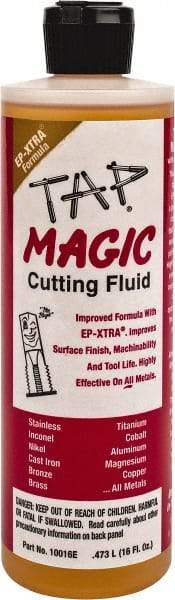 Tap Magic - Tap Magic EP-Xtra, 1 Pt Bottle Cutting & Tapping Fluid - Semisynthetic, For Boring, Broaching, Drilling, Engraving, Facing, Milling, Reaming, Sawing, Threading, Turning - Exact Industrial Supply