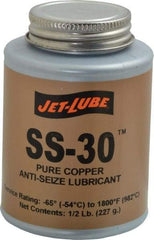 Jet-Lube - 0.5 Lb Can High Temperature Anti-Seize Lubricant - Copper, -65 to 1,800°F, Copper Colored, Water Resistant - Exact Industrial Supply