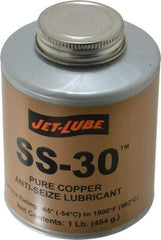 Jet-Lube - 1 Lb Can High Temperature Anti-Seize Lubricant - Copper, -65 to 1,800°F, Copper Colored, Water Resistant - Exact Industrial Supply
