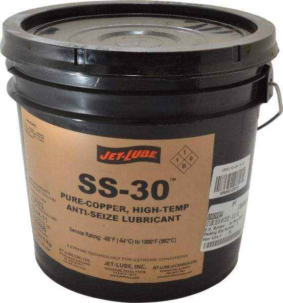 Jet-Lube - 10 Lb Pail High Temperature Anti-Seize Lubricant - Copper, -65 to 1,800°F, Copper Colored, Water Resistant - Exact Industrial Supply