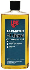 LPS - Tapmatic #1 Gold, 1 Pt Bottle Cutting & Tapping Fluid - Straight Oil, For Boring, Broaching, Drilling, Engraving, Facing, Milling, Reaming, Sawing, Tapping, Threading, Turning - Exact Industrial Supply