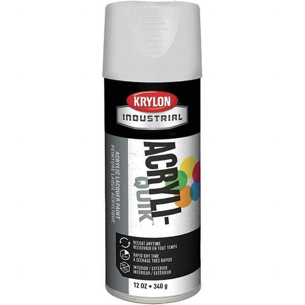 Krylon - White, 12 oz Net Fill, Gloss, Lacquer Spray Paint - 15 to 20 Sq Ft per Can, 16 oz Container, Use on Cabinets, Color Coding Steel & Lumber, Conduits, Drums, Ducts, Furniture, Motors, Pipelines, Tools - Exact Industrial Supply