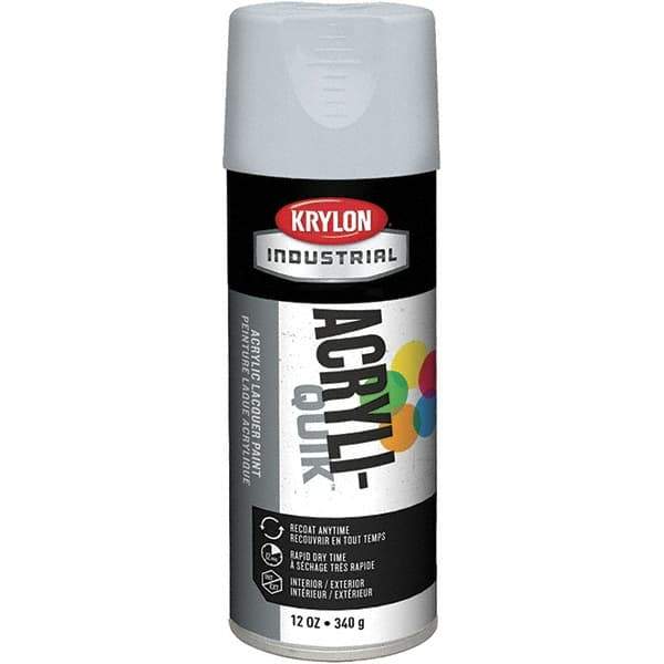 Krylon - White, 12 oz Net Fill, Flat, Lacquer Spray Paint - 15 to 20 Sq Ft per Can, 16 oz Container, Use on Cabinets, Color Coding Steel & Lumber, Conduits, Drums, Ducts, Furniture, Motors, Pipelines, Tools - Exact Industrial Supply