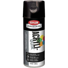 Krylon - Black, 12 oz Net Fill, Gloss, Lacquer Spray Paint - 15 to 20 Sq Ft per Can, 16 oz Container, Use on Cabinets, Color Coding Steel & Lumber, Conduits, Drums, Ducts, Furniture, Motors, Pipelines, Tools - Exact Industrial Supply