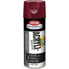 Krylon - Cherry Red, 12 oz Net Fill, Gloss, Lacquer Spray Paint - 15 to 20 Sq Ft per Can, 16 oz Container, Use on Cabinets, Color Coding Steel & Lumber, Conduits, Drums, Ducts, Furniture, Motors, Pipelines, Tools - Exact Industrial Supply