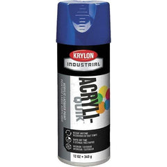 Krylon - True Blue, 12 oz Net Fill, Gloss, Lacquer Spray Paint - 15 to 20 Sq Ft per Can, 16 oz Container, Use on Cabinets, Color Coding Steel & Lumber, Conduits, Drums, Ducts, Furniture, Motors, Pipelines, Tools - Exact Industrial Supply