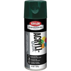 Krylon - Hunter Green, 12 oz Net Fill, Gloss, Lacquer Spray Paint - 15 to 20 Sq Ft per Can, 16 oz Container, Use on Cabinets, Color Coding Steel & Lumber, Conduits, Drums, Ducts, Furniture, Motors, Pipelines, Tools - Exact Industrial Supply