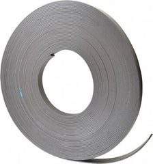 Mag-Mate - 100' Long x 3/4" Wide x 1/8" Thick Flexible Magnetic Strip - 12 Lb Max Pull Force, 14 Linear Ft/Lb Magnetic Pull Force, Plain Back - Exact Industrial Supply