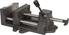 Palmgren - 6" Jaw Opening Capacity x 1-7/8" Throat Depth, Horizontal Drill Press Vise - 6" Wide Jaw, Stationary Base, Standard Speed, 14-1/2" OAL x 4-5/16" Overall Height - Exact Industrial Supply