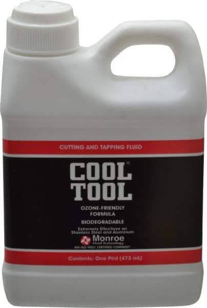 Monroe Fluid Technology - Cool Tool, 1 Pt Can Cutting & Tapping Fluid - Straight Oil, For Blanking, Boring, Broaching, Drilling, Hobbing, Milling, Reaming, Tapping, Turning - Exact Industrial Supply