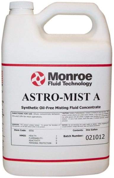 Monroe Fluid Technology - Astro-Mist A, 1 Gal Bottle Grinding Fluid - Synthetic, For Light Machining - Exact Industrial Supply