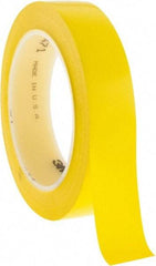 3M - Yellow Solid Color Vinyl Tape - 1" Wide x 108' Long x 5.2 mil Thick, General Traffic - Exact Industrial Supply
