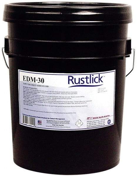 Rustlick - Rustlick EDM-30, 5 Gal Pail EDM/Dielectric Fluid - Straight Oil, For Electric Discharge Machining - Exact Industrial Supply
