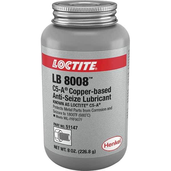 Loctite - 8 oz Can High Temperature Anti-Seize Lubricant - Copper/Graphite, -29 to 1,800°F, Copper Colored, Water Resistant - Exact Industrial Supply