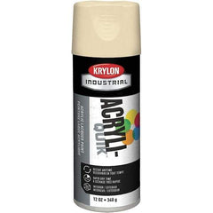 Krylon - Almond (Color), 12 oz Net Fill, Gloss, Lacquer Spray Paint - 15 to 20 Sq Ft per Can, 16 oz Container, Use on Cabinets, Color Coding Steel & Lumber, Conduits, Drums, Ducts, Furniture, Motors, Pipelines, Tools - Exact Industrial Supply