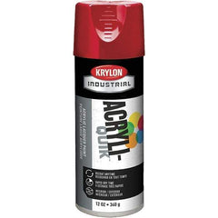 Krylon - Banner Red, Lacquer Spray Paint - 16 oz Container, Use on Cabinets, Color Coding Steel & Lumber, Conduits, Drums, Ducts, Furniture, Motors, Pipelines, Tools - Exact Industrial Supply