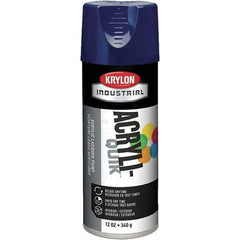 Krylon - Regal Blue, 12 oz Net Fill, Gloss, Lacquer Spray Paint - 15 to 20 Sq Ft per Can, 16 oz Container, Use on Cabinets, Color Coding Steel & Lumber, Conduits, Drums, Ducts, Furniture, Motors, Pipelines, Tools - Exact Industrial Supply