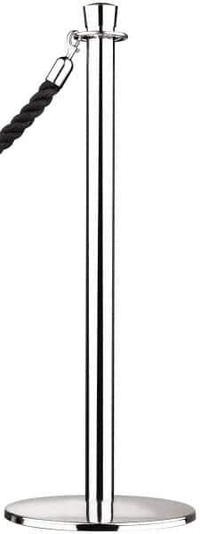 Tensator - 39" High, 2" Pole Diam, Standard Post - 11-1/2" Base Diam, Dome Polished Chrome (Color) Steel Post - Exact Industrial Supply