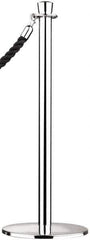 Tensator - 39" High, 2" Pole Diam, Standard Post - 11-1/2" Base Diam, Dome Polished Chrome (Color) Steel Post - Exact Industrial Supply