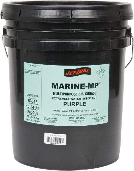 Jet-Lube - 35 Lb Pail Lithium High Temperature Grease - Purple, High/Low Temperature, 325°F Max Temp, NLGIG 2, - Exact Industrial Supply