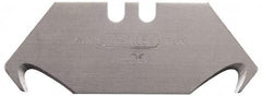 Stanley - 5 Piece Carbon Steel Hook Blade - 2-1/16" OAL, 0.024" Blade Thickness - Exact Industrial Supply