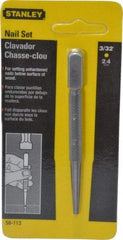 Stanley - Nail Punch - 4" OAL, Steel - Exact Industrial Supply