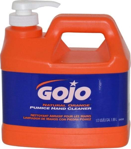 GOJO - 1/2 Gal Pump Bottle Liquid Hand Cleaner - General Duty, Orange Scent - Exact Industrial Supply