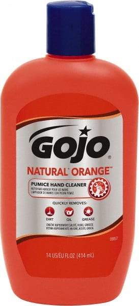 GOJO - 14 oz Squeeze Bottle Liquid Hand Cleaner - General Duty, Orange Scent, W/Pumice - Exact Industrial Supply