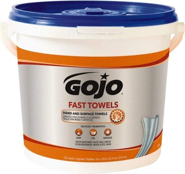 GOJO - Pre-Moistened Hand Cleaning Wipes - Center Pull, 12-1/4" x 10-1/2" Sheet Size, Blue - Exact Industrial Supply